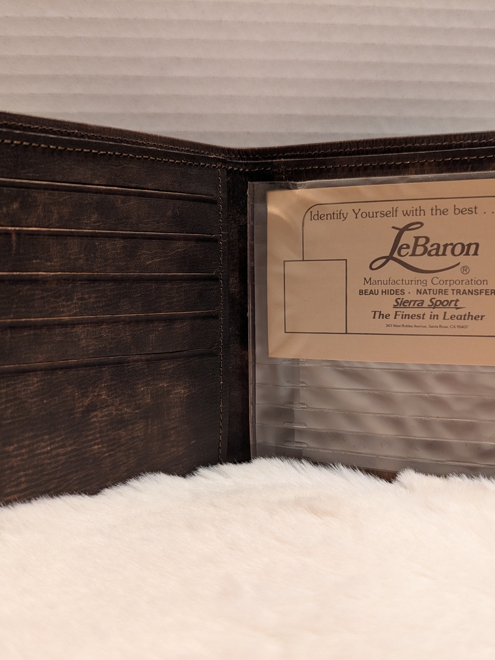 Vintage LeBaron Genuine Leather Bi-Fold Classic Brown Leather Men's Wallet